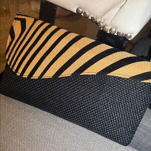 Black and Mustard Zebra Print Clutch